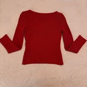 NWOT St. John Sport Vibrant Rust Ribbed Knit Sweater - Sz Small
